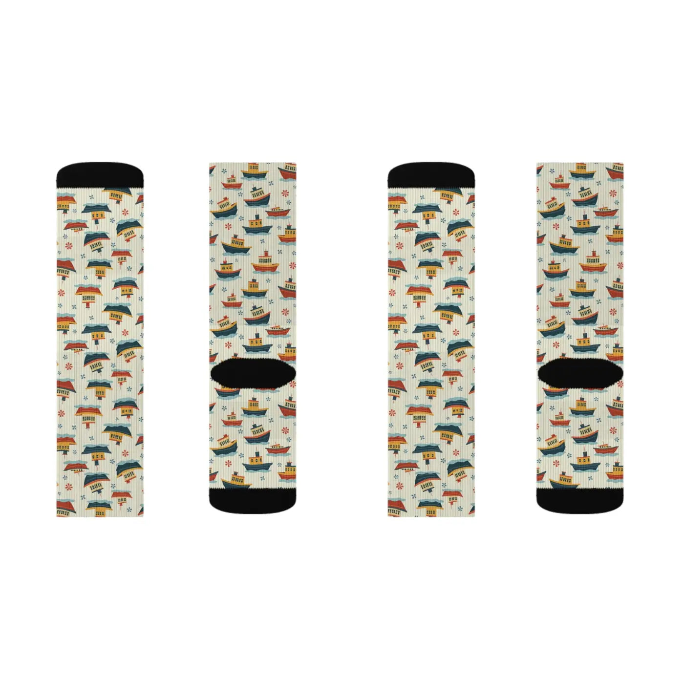 Boat Patterned Socks - Colorful Nautical Gift - DipaliZ