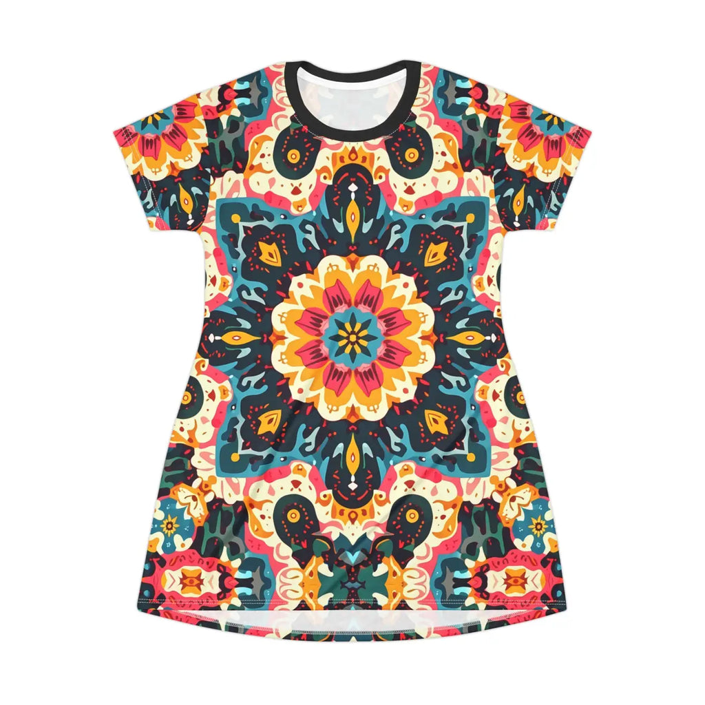 Vibrant Floral Print Summer Dress - Festival Boho Style - DipaliZ