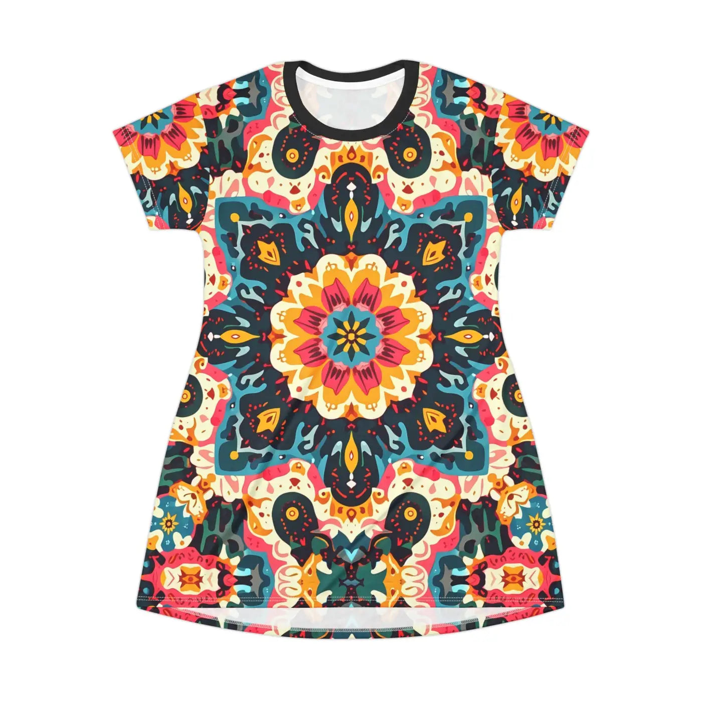 Vibrant Floral Print Summer Dress - Festival Boho Style - DipaliZ