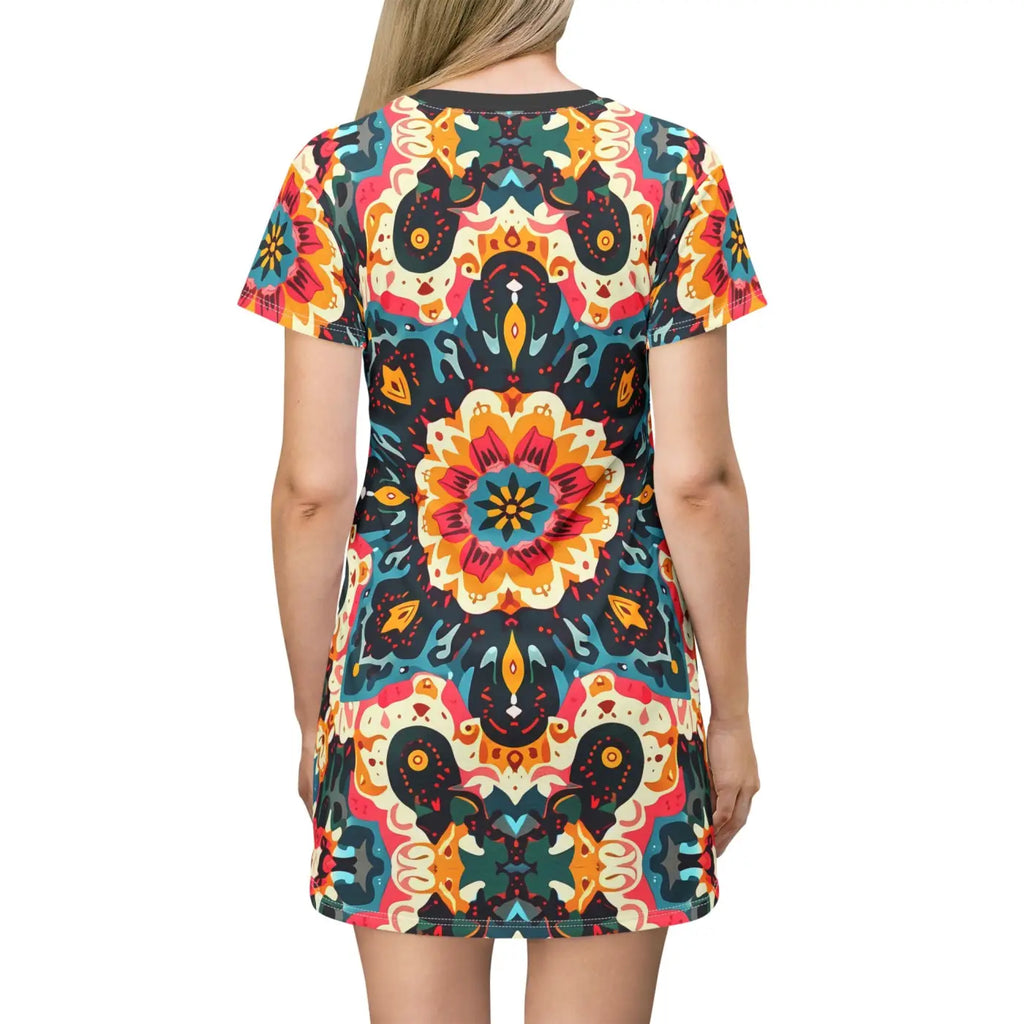 Vibrant Floral Print Summer Dress - Festival Boho Style - DipaliZ