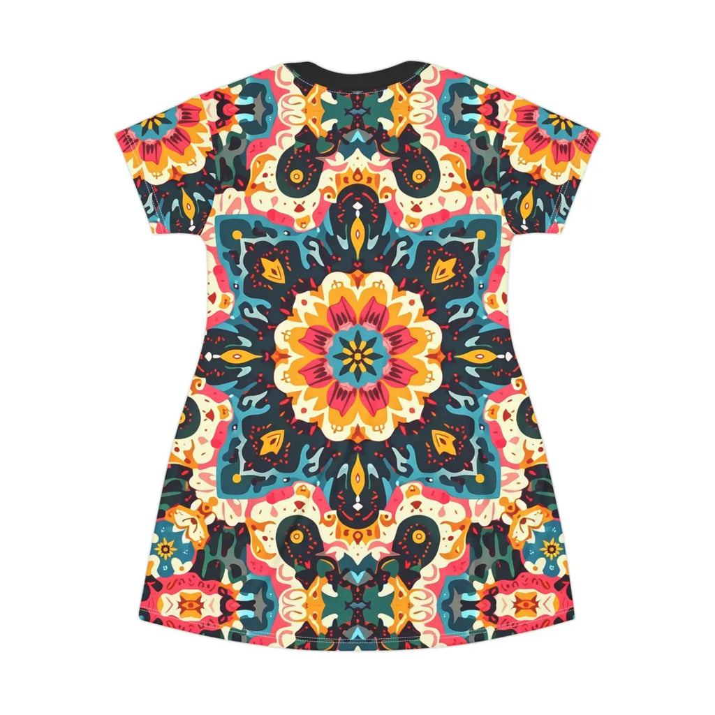 Vibrant Floral Print Summer Dress - Festival Boho Style - DipaliZ
