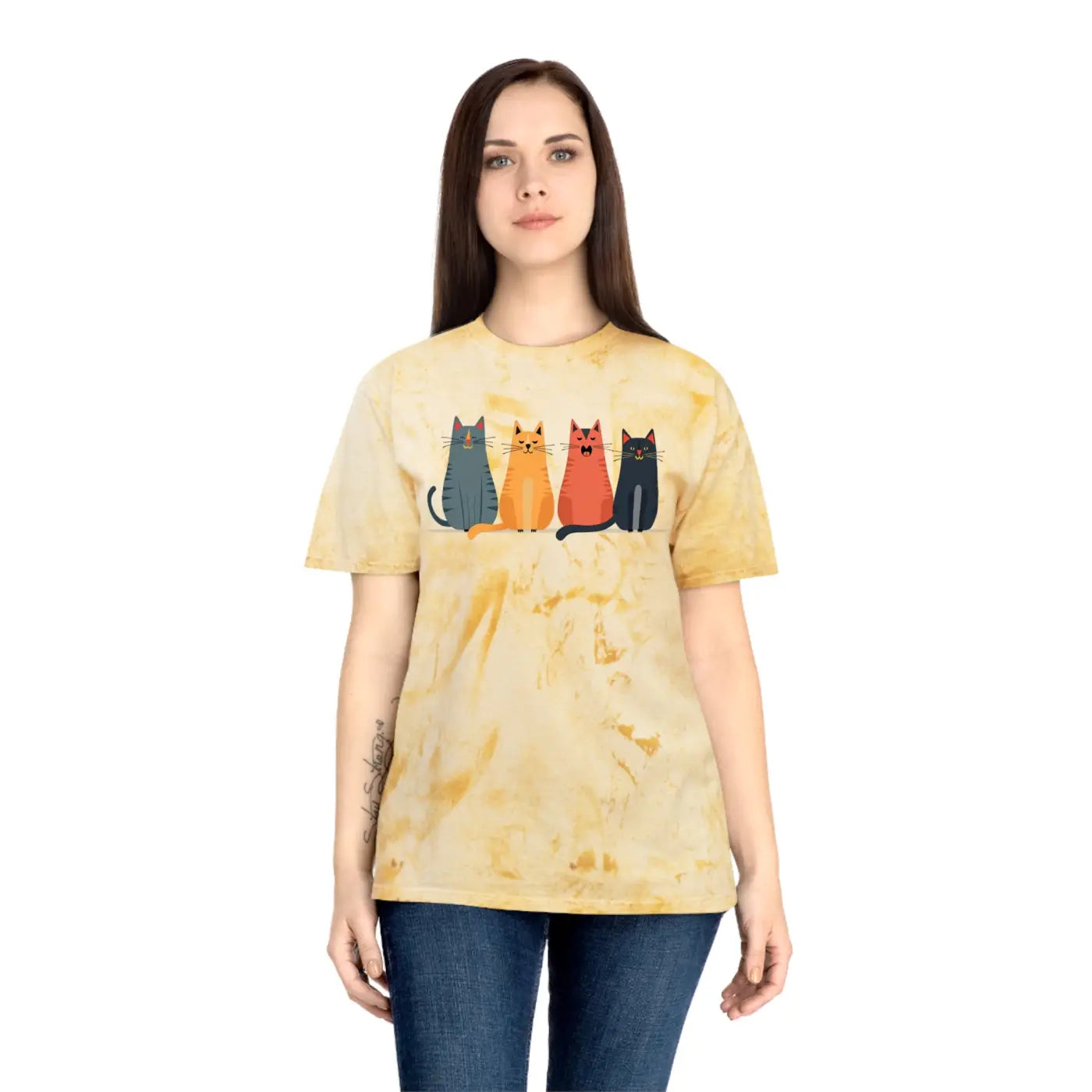 Fun Cat Tee - Colorful Design for Casual Everyday - DipaliZ