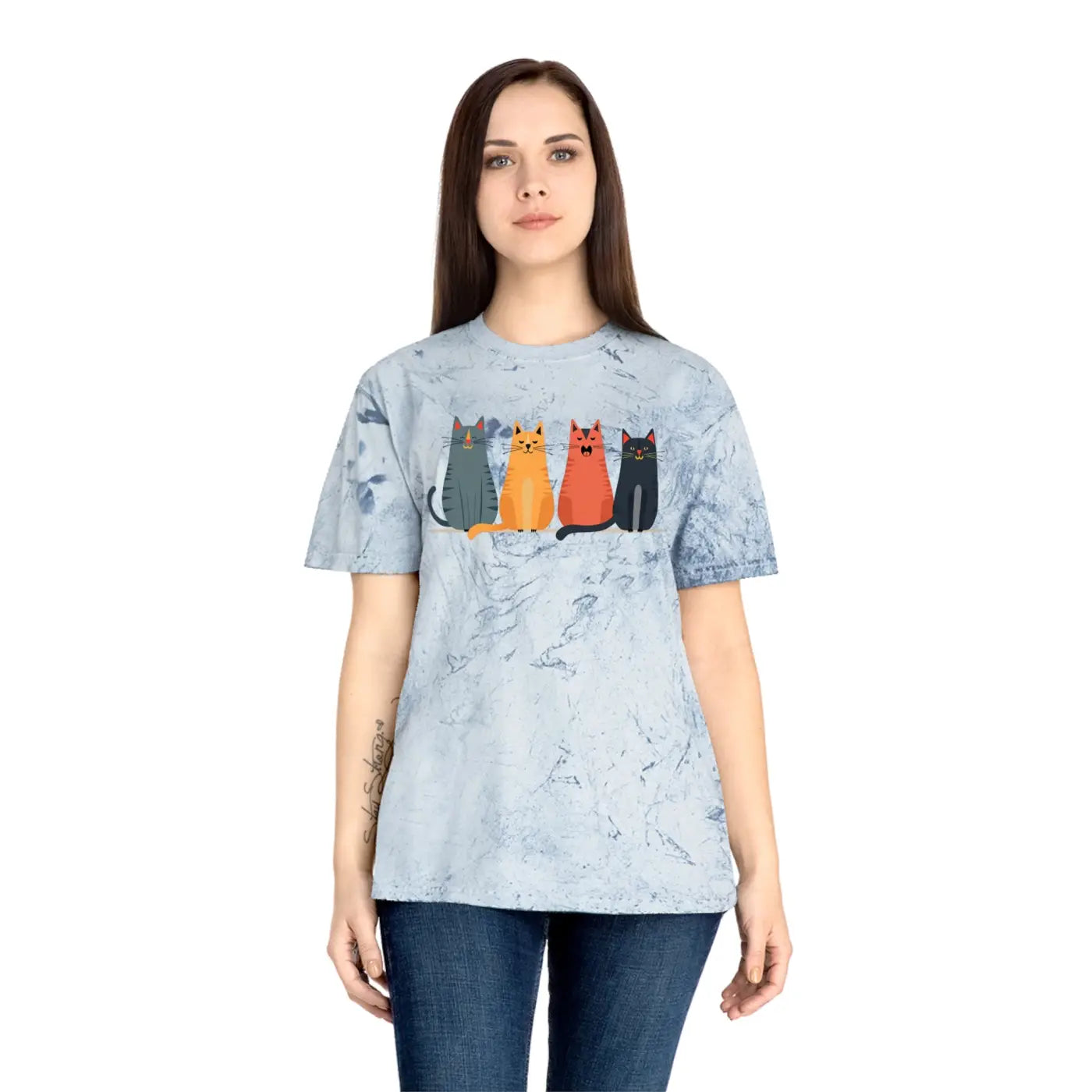 Fun Cat Tee - Colorful Design for Casual Everyday - DipaliZ