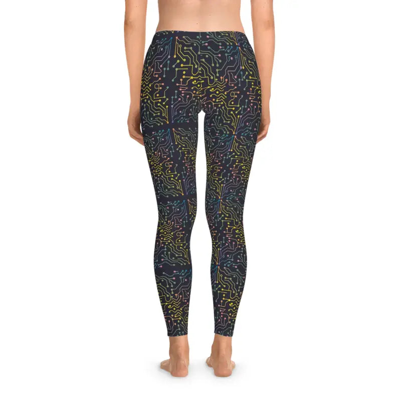 Colorful Circuits Abstract Pattern Leggings - DipaliZ