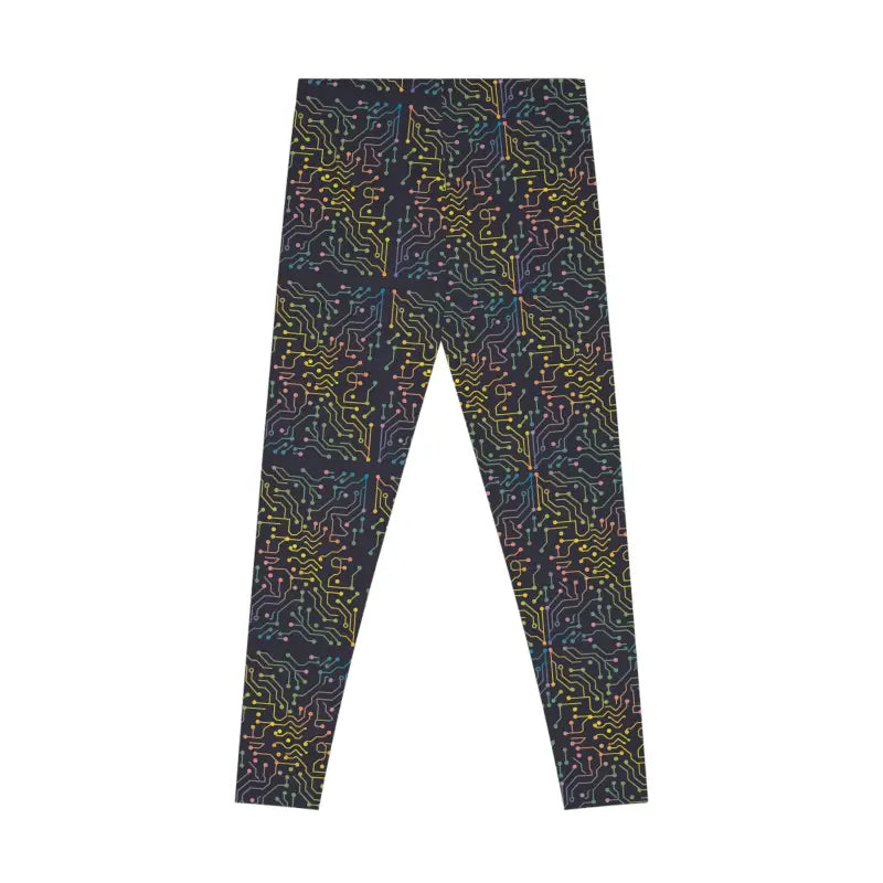 Colorful Circuits Abstract Pattern Leggings - DipaliZ