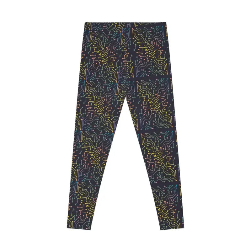 Colorful Circuits Abstract Pattern Leggings - DipaliZ