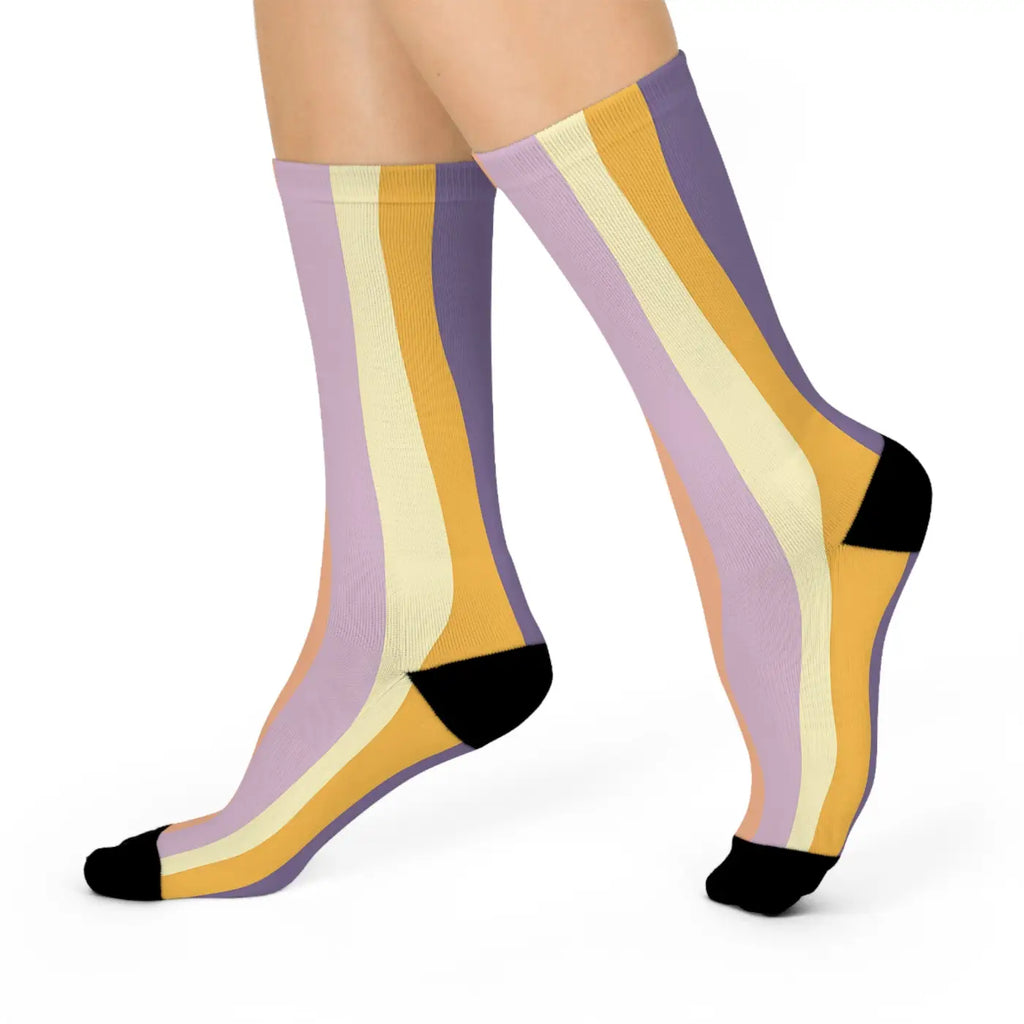 Colorful Cushioned Crew Socks - Cozy All-Over Prints - DipaliZ