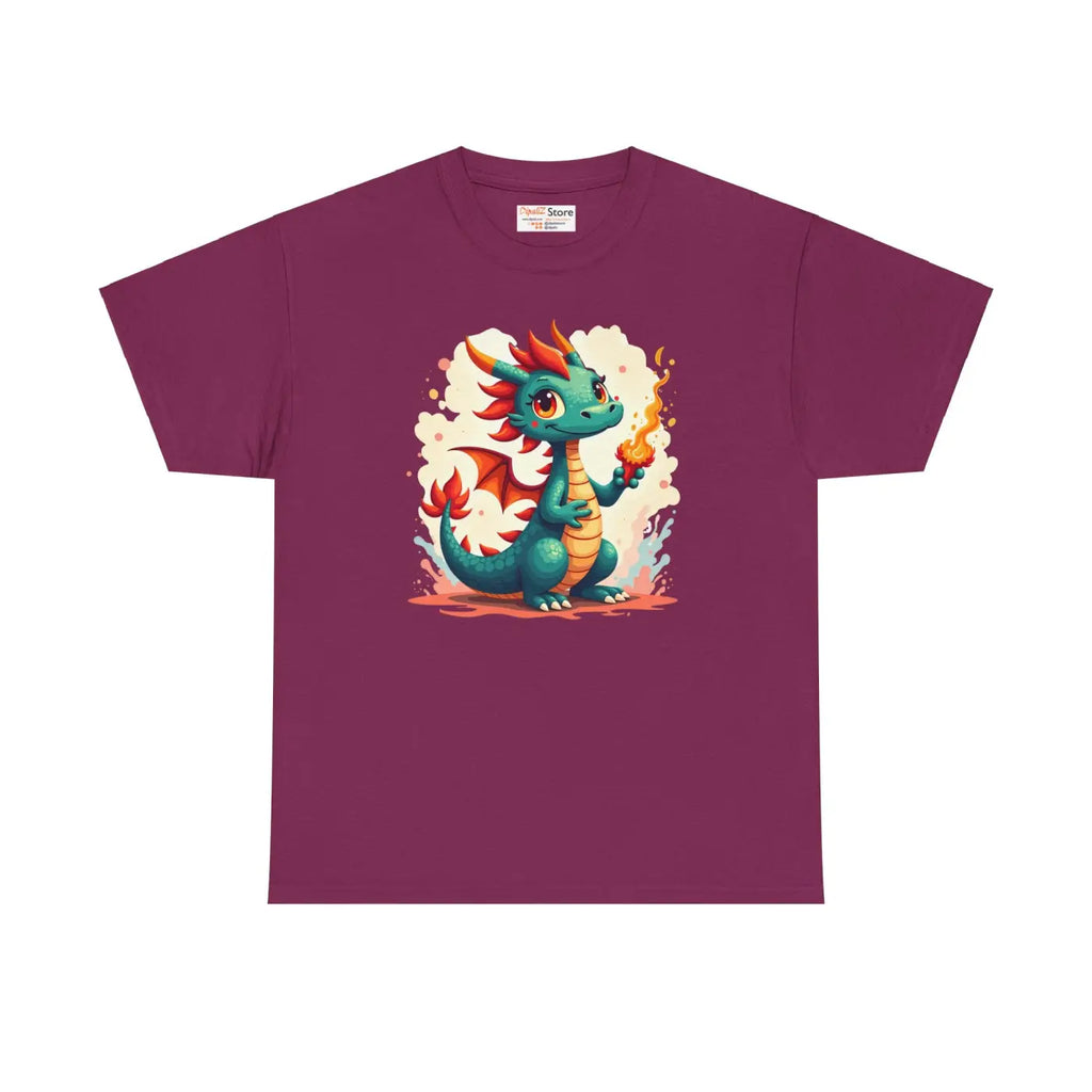 Colorful Dragon Unisex Heavy Cotton Tee - Mythical Style - DipaliZ