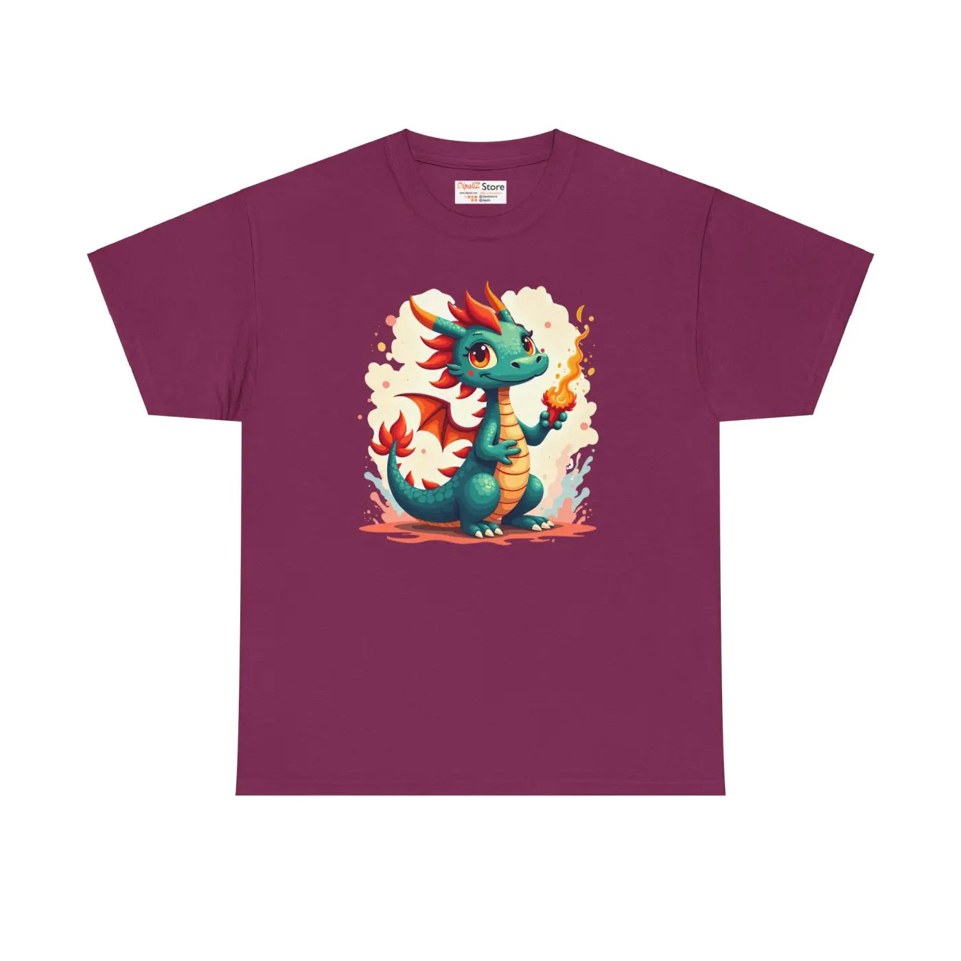 Colorful Dragon Unisex Heavy Cotton Tee - Mythical Style - DipaliZ