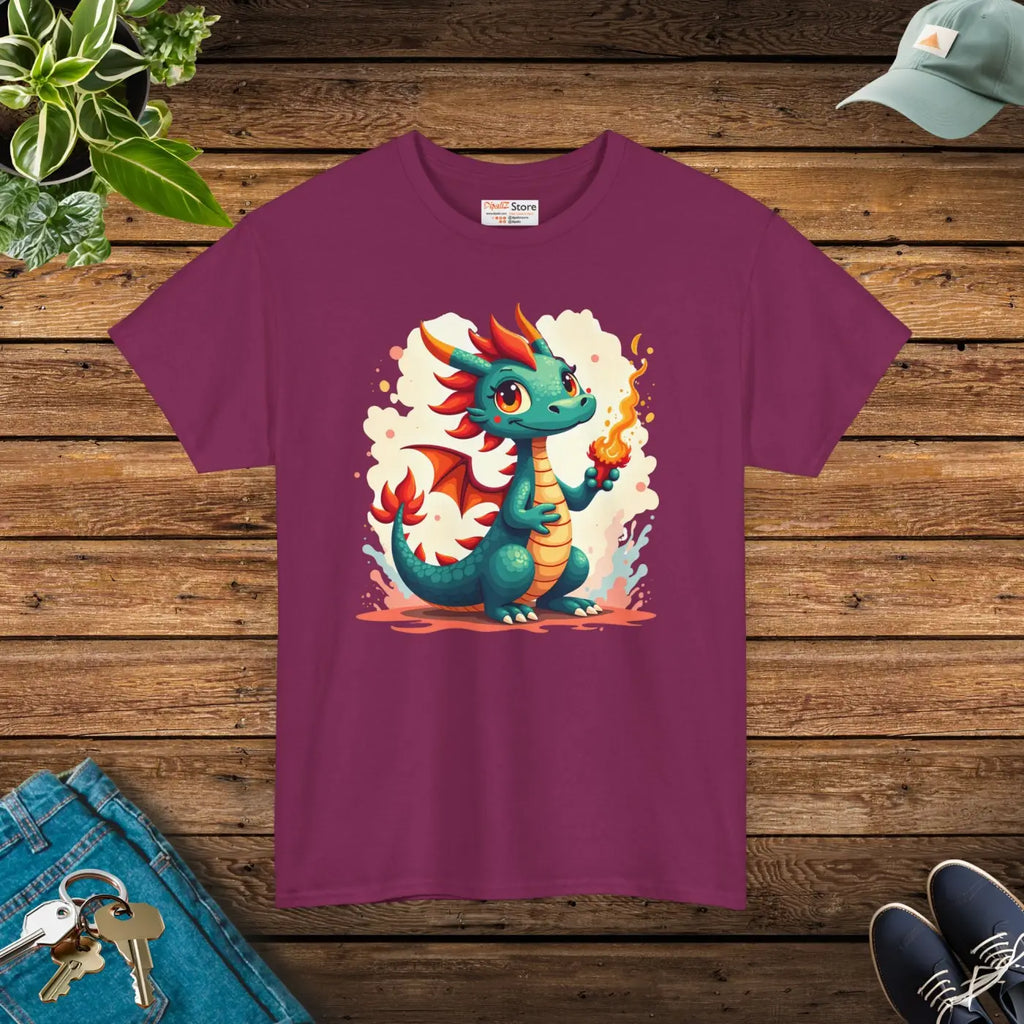Colorful Dragon Unisex Heavy Cotton Tee - Mythical Style - DipaliZ