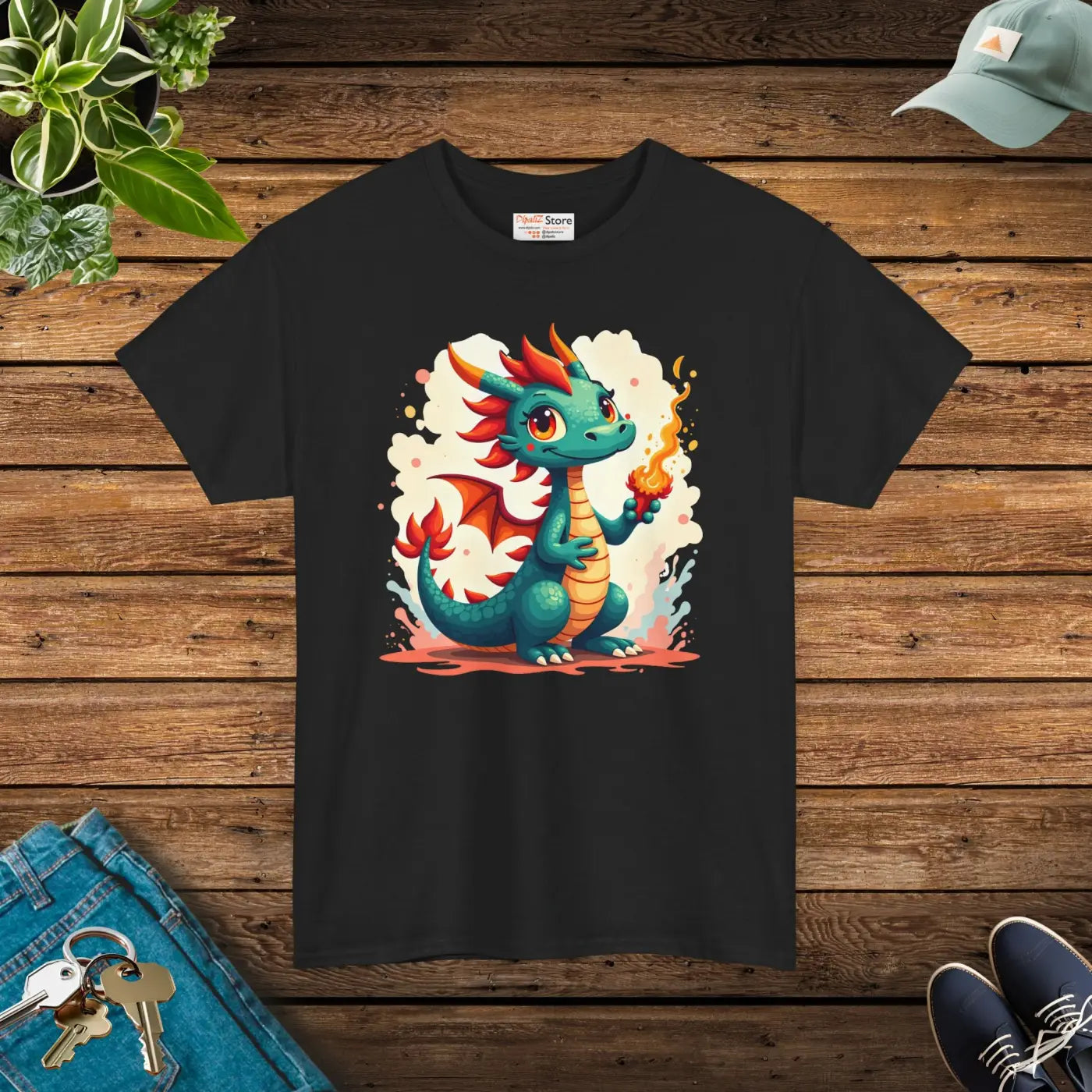 Colorful Dragon Unisex Heavy Cotton Tee - Mythical Style - DipaliZ