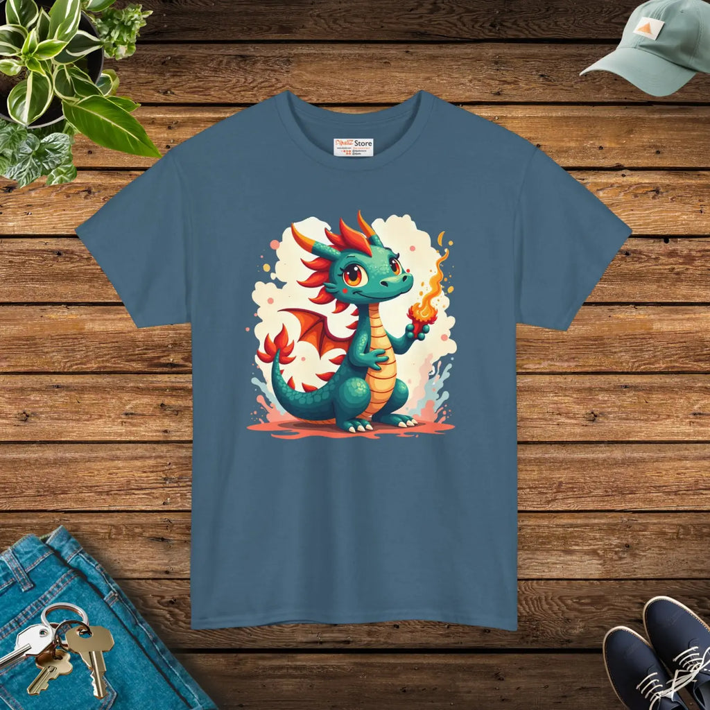 Colorful Dragon Unisex Heavy Cotton Tee - Mythical Style - DipaliZ