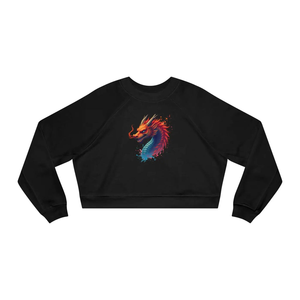 Colorful Dragona Cropped Fleece Pullover - Cozy Style - DipaliZ