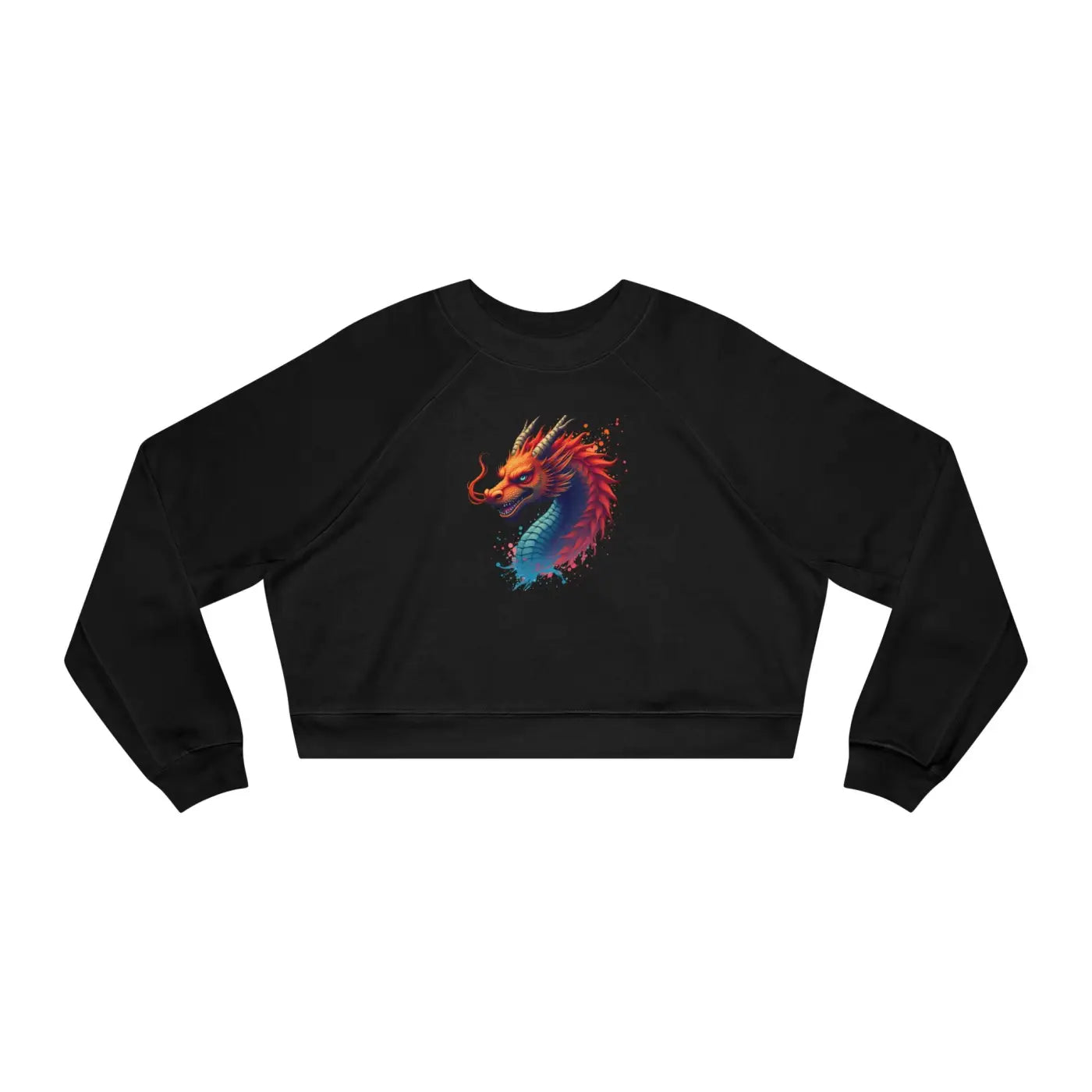 Colorful Dragona Cropped Fleece Pullover - Cozy Style - DipaliZ