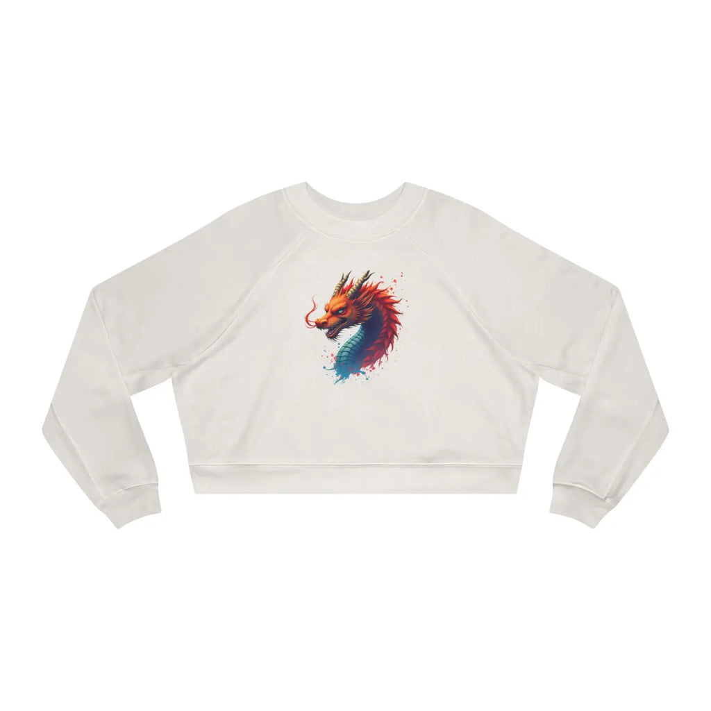 Colorful Dragona Cropped Fleece Pullover - Cozy Style - DipaliZ