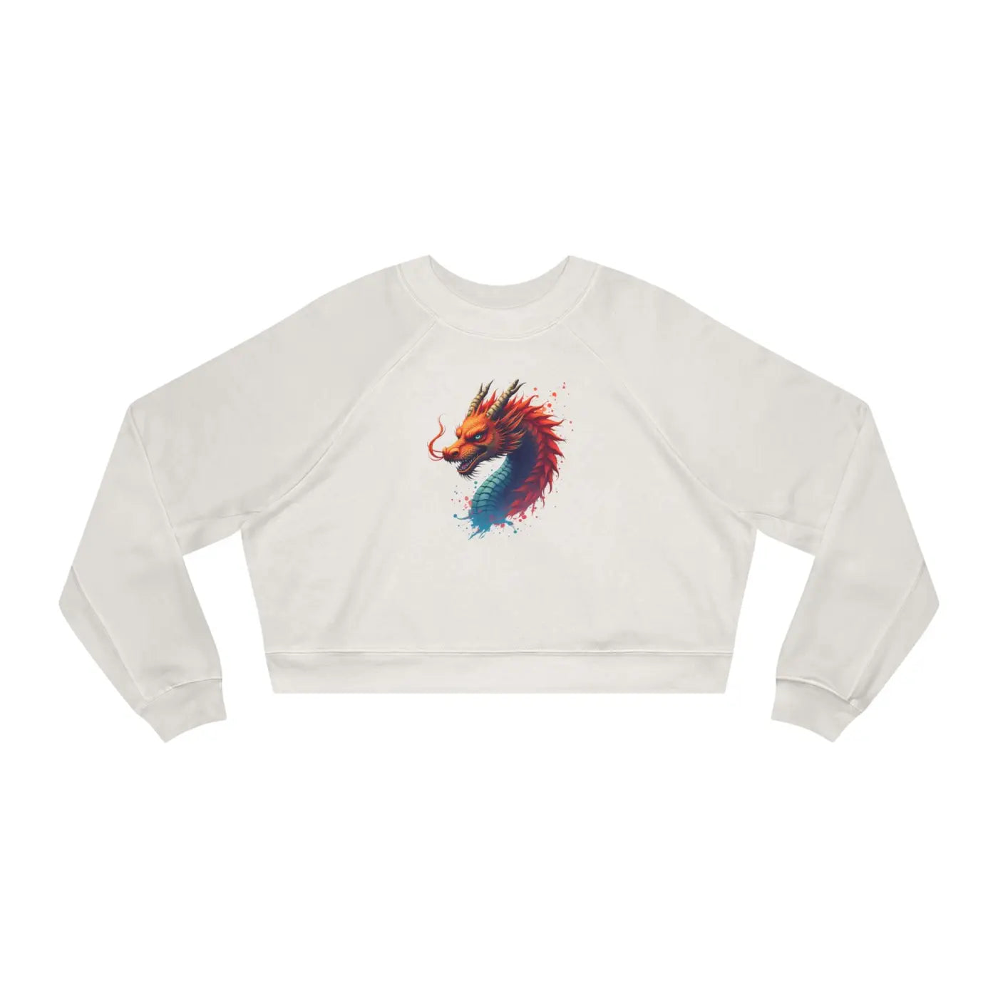 Colorful Dragona Cropped Fleece Pullover - Cozy Style - DipaliZ