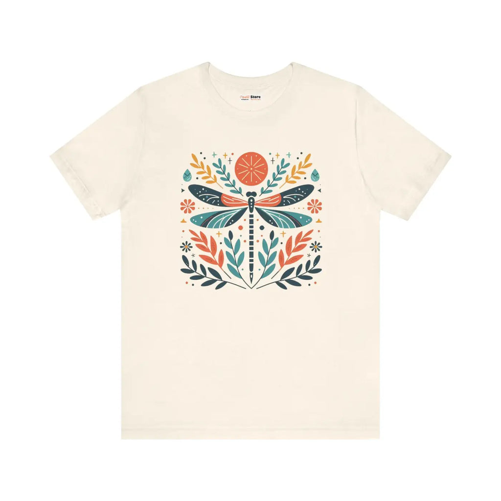 Colorful Dragonfly Dreams Short Sleeve Tee - Unisex Cotton - DipaliZ