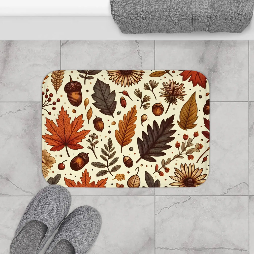 Vibrant Fall Foliage Bath Mat - Anti-Slip Backing - DipaliZ