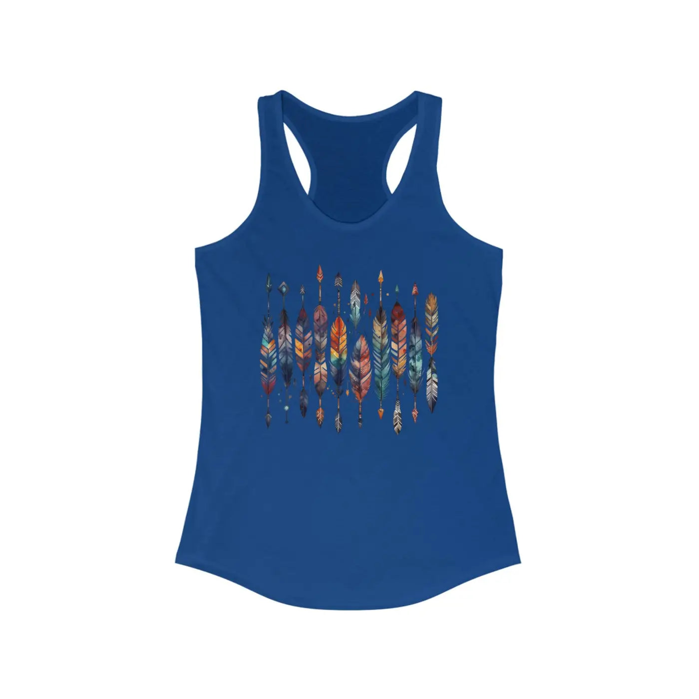 Vibrant Feathers Ethnic Racerback Tank - Women's Activewear - DipaliZ