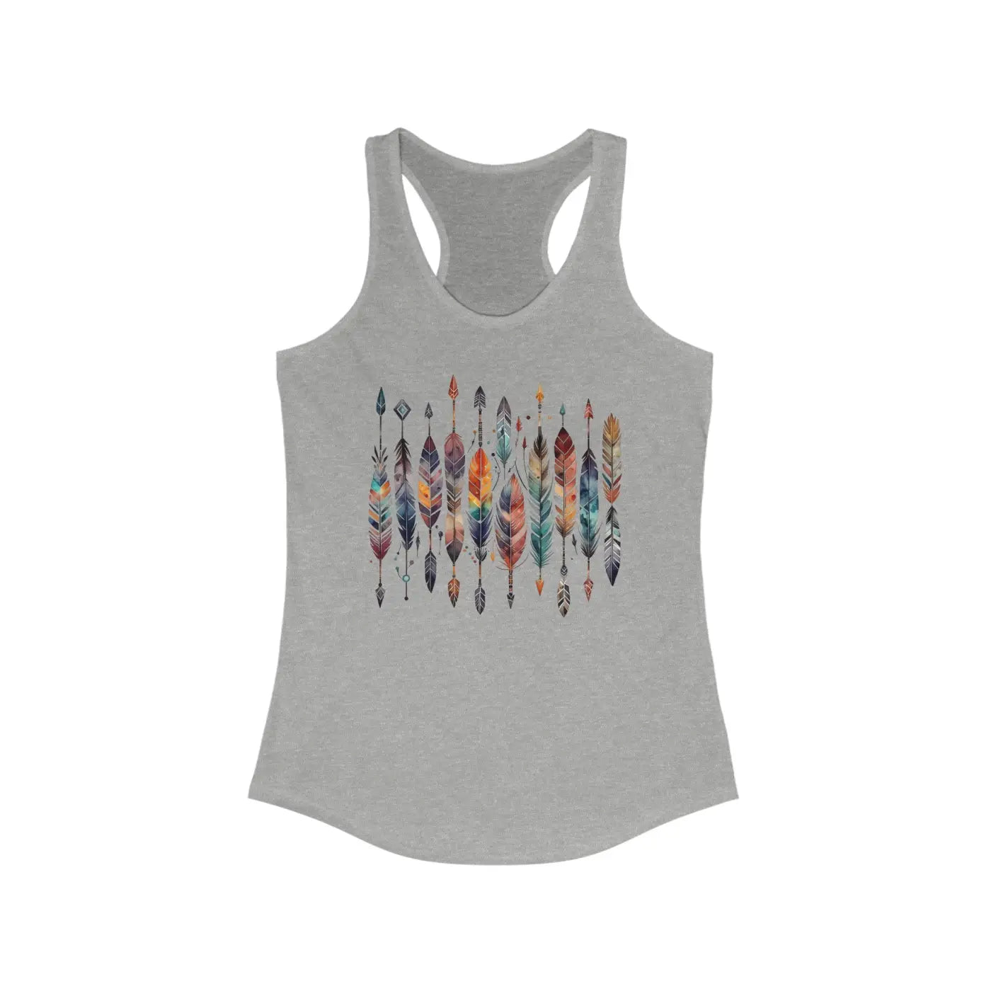 Vibrant Feathers Ethnic Racerback Tank - Women's Activewear - DipaliZ