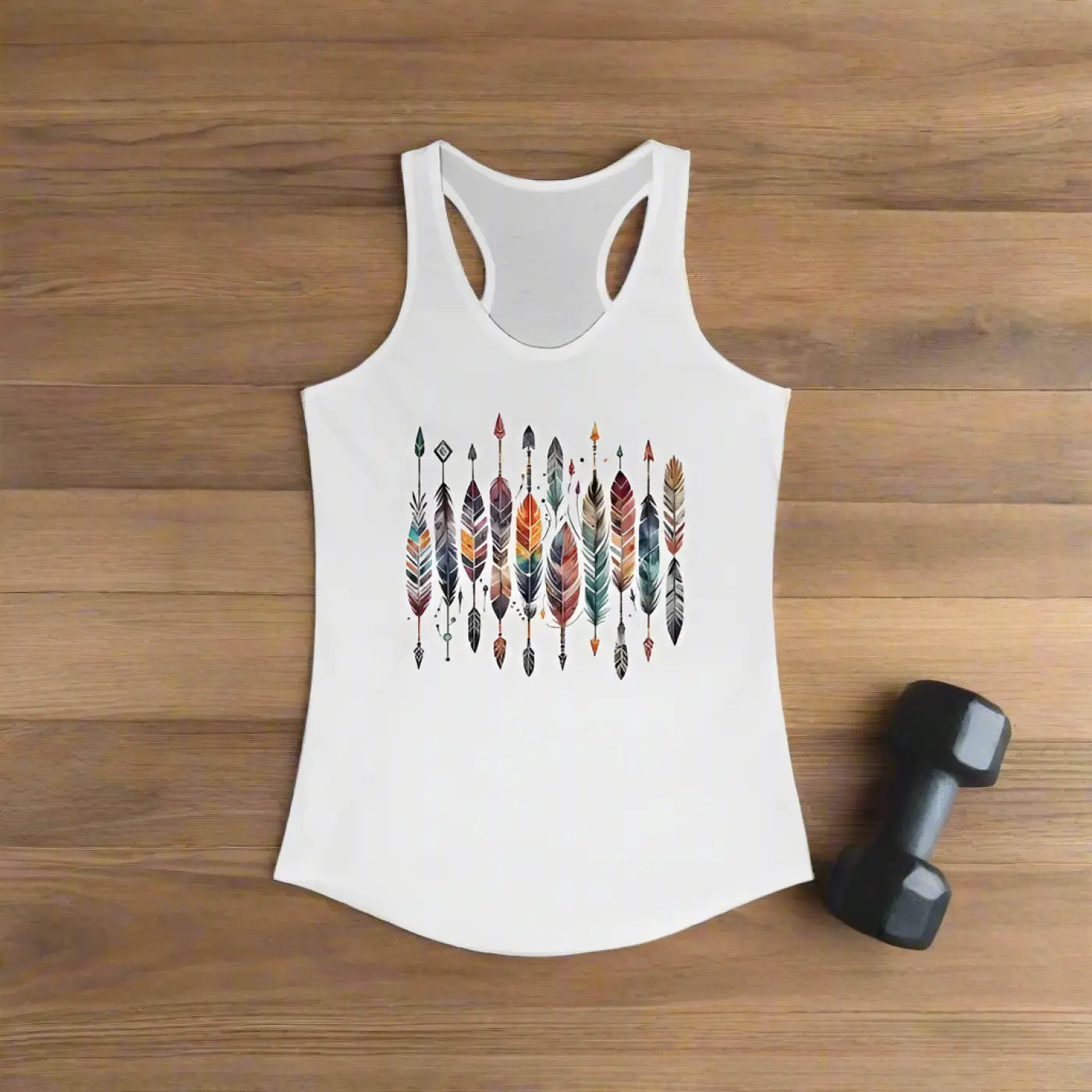 Vibrant Feathers Ethnic Racerback Tank - Women's Activewear - DipaliZ