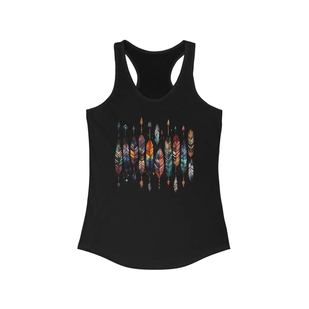 Vibrant Feathers Ethnic Racerback Tank - Women's Activewear - DipaliZ
