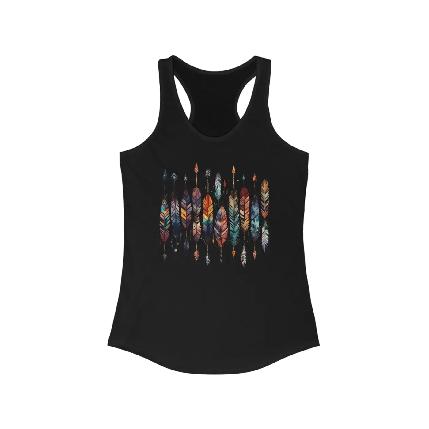 Vibrant Feathers Ethnic Racerback Tank - Women's Activewear - DipaliZ