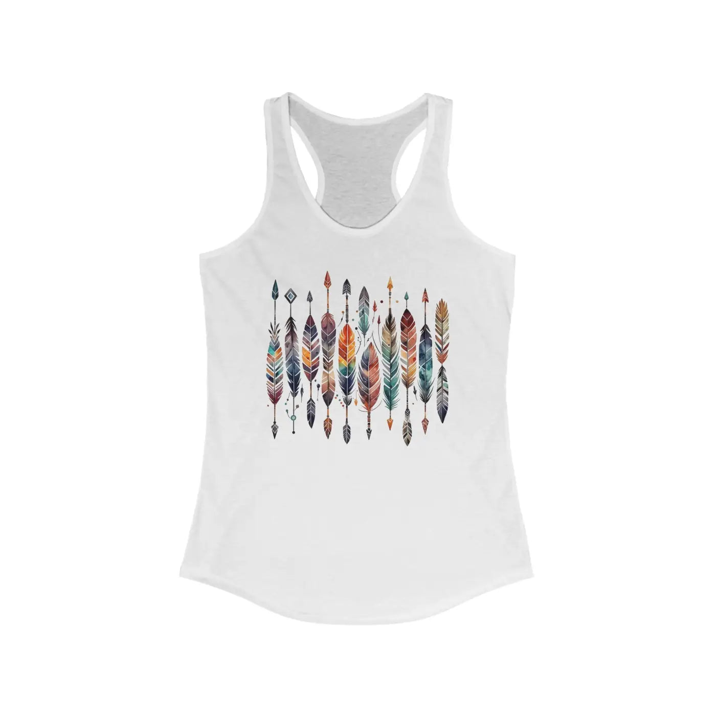 Vibrant Feathers Ethnic Racerback Tank - Women's Activewear - DipaliZ