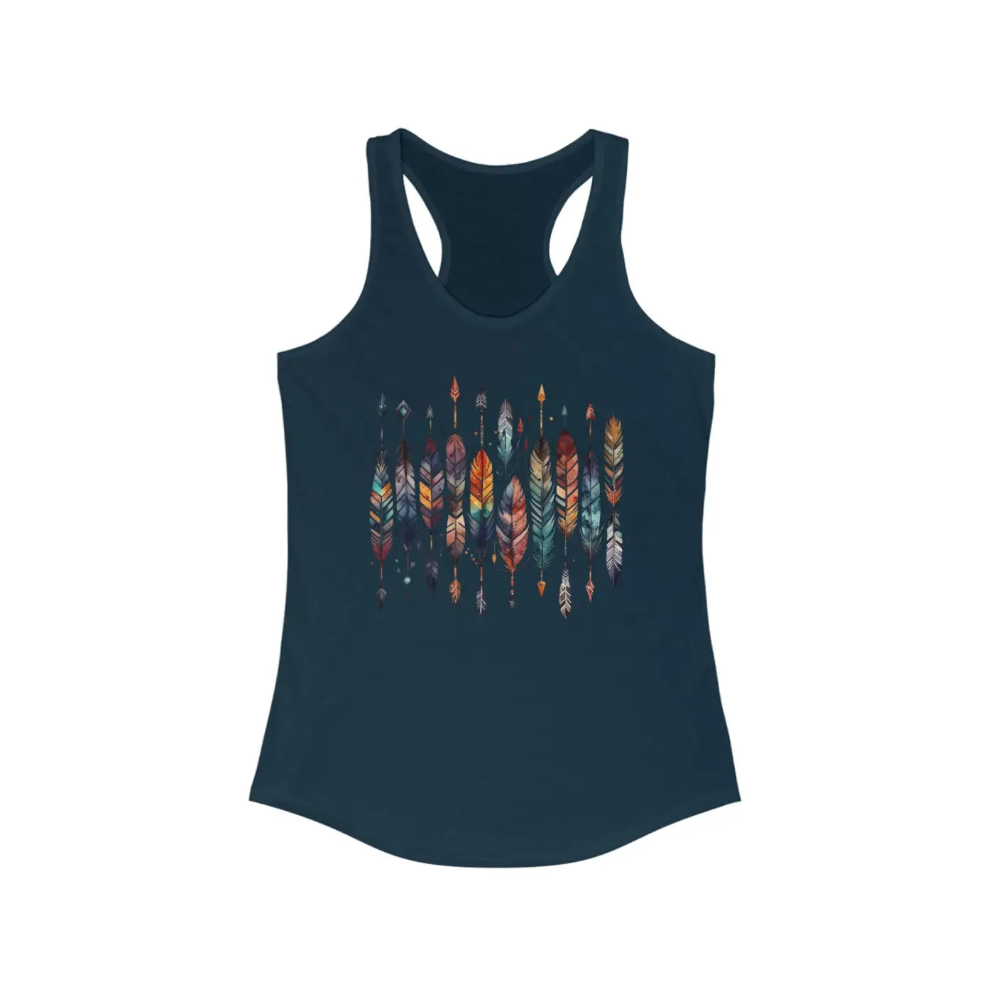 Vibrant Feathers Ethnic Racerback Tank - Women's Activewear - DipaliZ