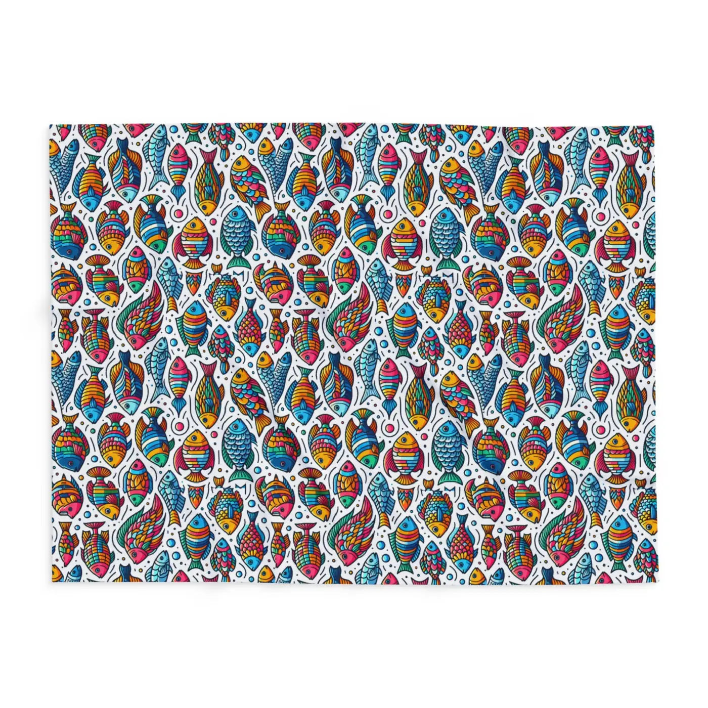 Cozy Colorful Fish Arctic Fleece Blanket - Ultra Soft Warmth - DipaliZ