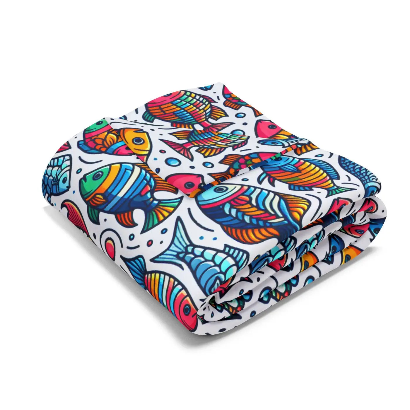 Cozy Colorful Fish Arctic Fleece Blanket - Ultra Soft Warmth - DipaliZ