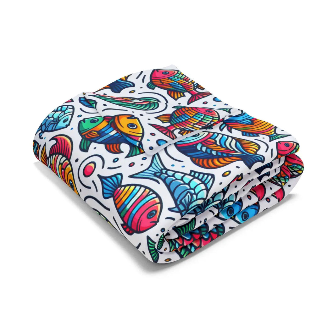 Cozy Colorful Fish Arctic Fleece Blanket - Ultra Soft Warmth - DipaliZ