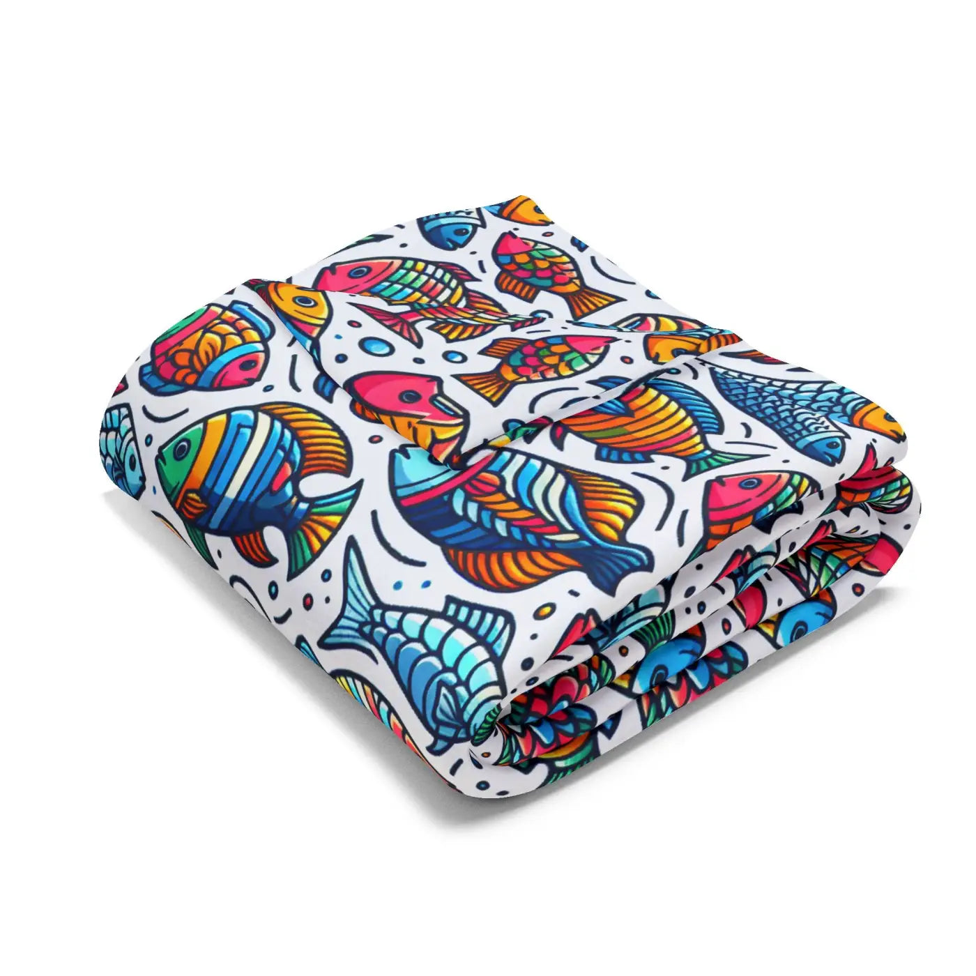 Cozy Colorful Fish Arctic Fleece Blanket - Ultra Soft Warmth - DipaliZ
