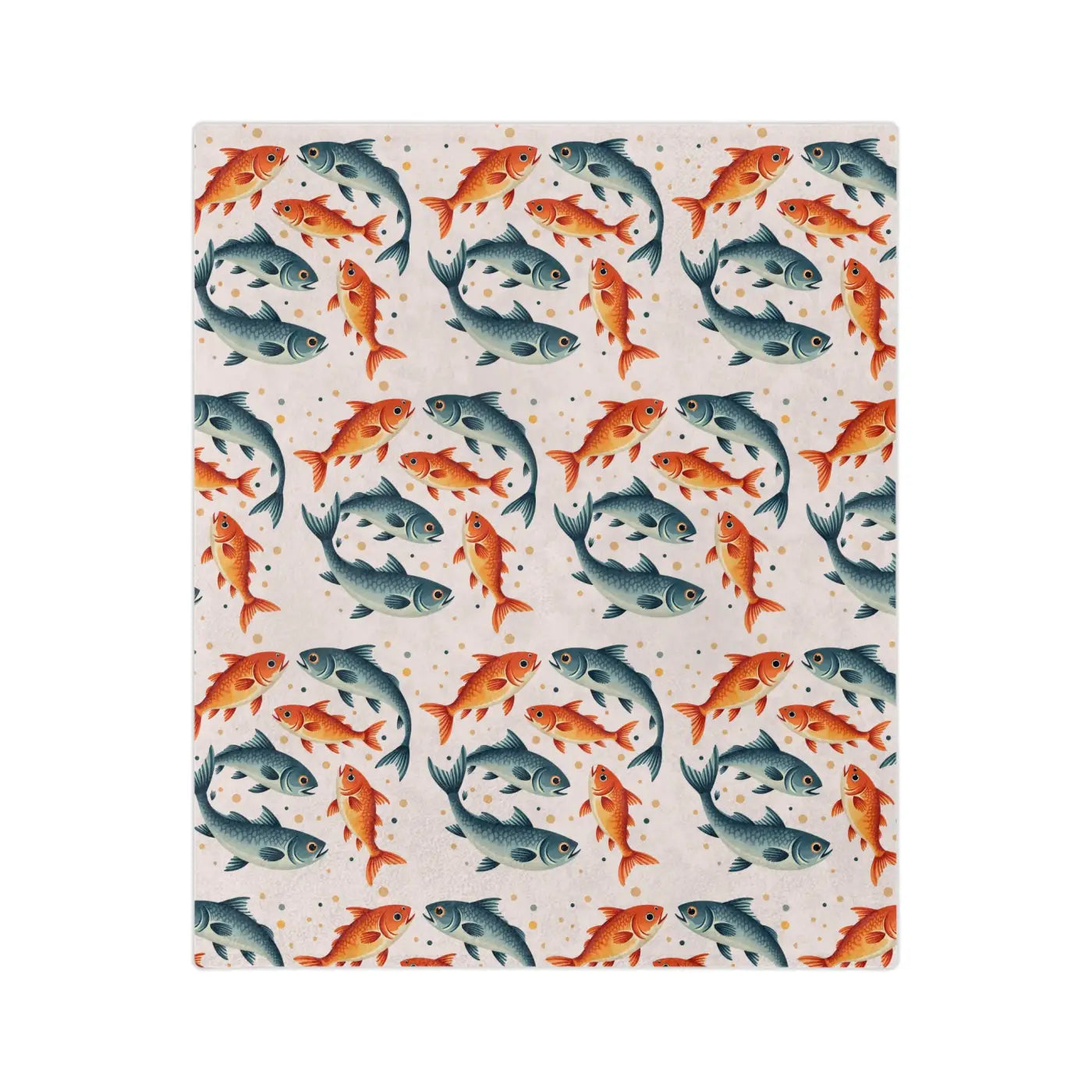 Vibrant Fish Pattern Microfiber Blanket - Ocean Inspired - DipaliZ