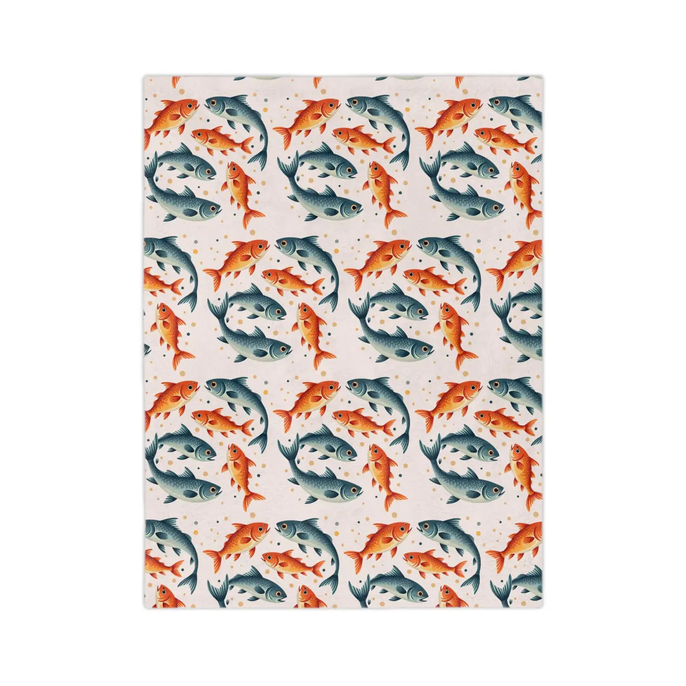 Vibrant Fish Pattern Microfiber Blanket - Ocean Inspired - DipaliZ