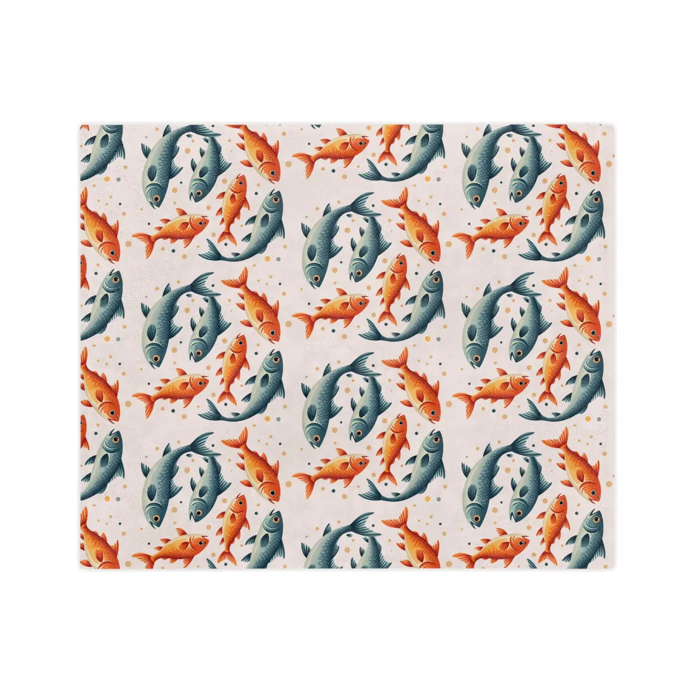 Vibrant Fish Pattern Microfiber Blanket - Ocean Inspired - DipaliZ