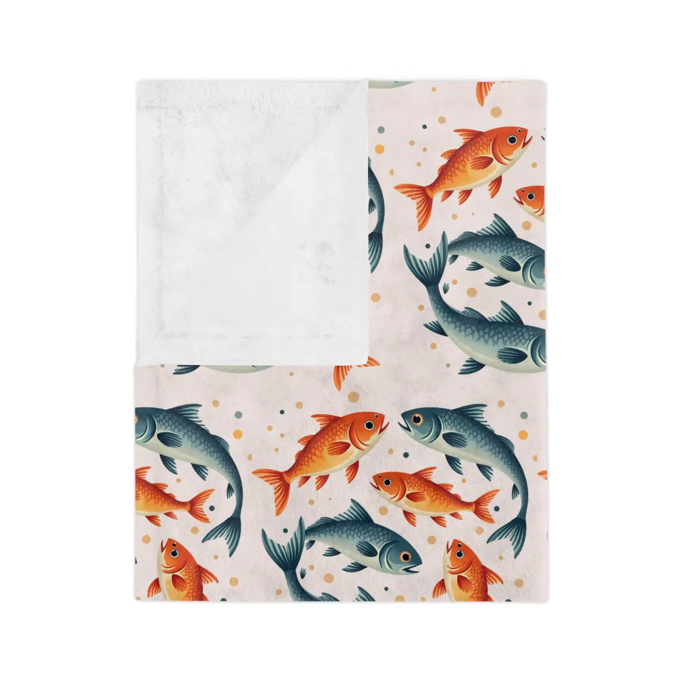 Vibrant Fish Pattern Microfiber Blanket - Ocean Inspired - DipaliZ