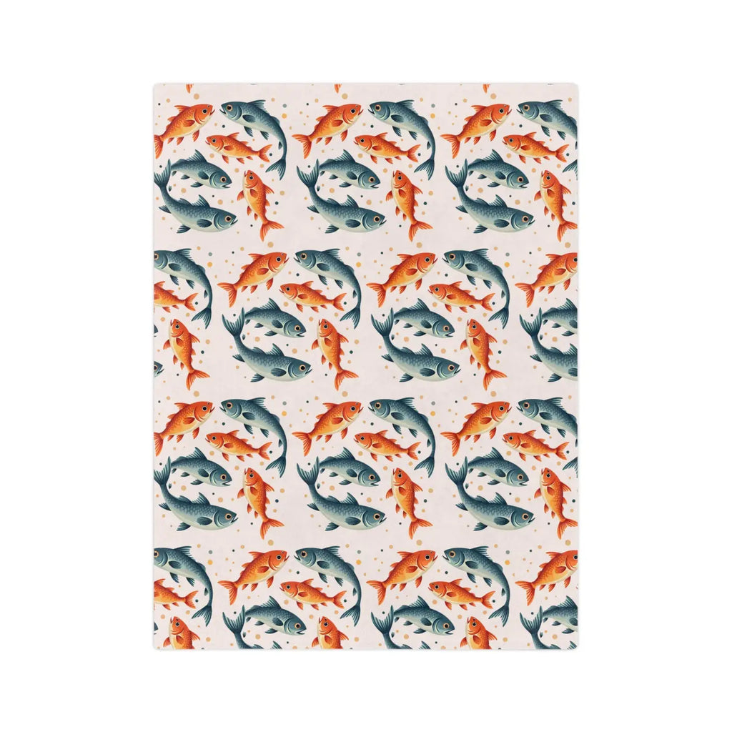 Vibrant Fish Pattern Microfiber Blanket - Ocean Inspired - DipaliZ