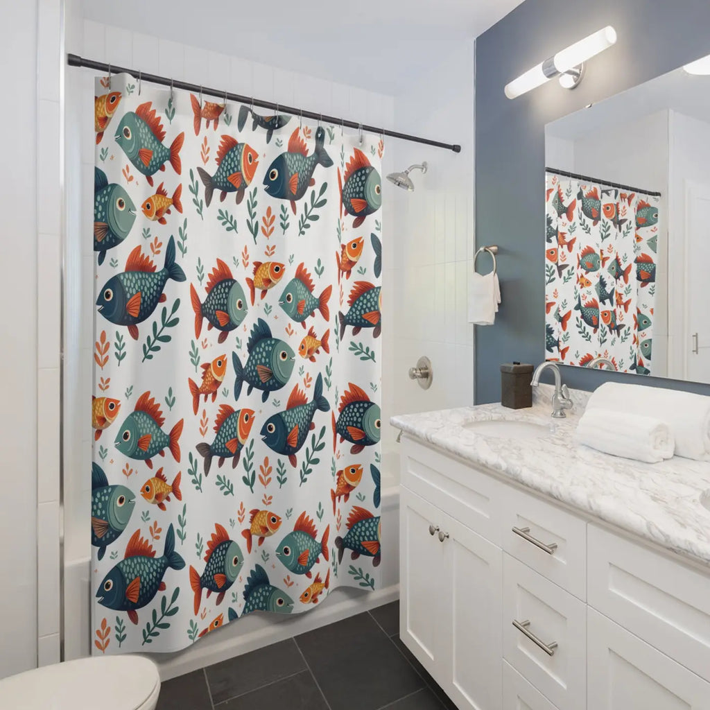 Underwater Oasis Colorful Fish Shower Curtain - Bathroom Decor - DipaliZ