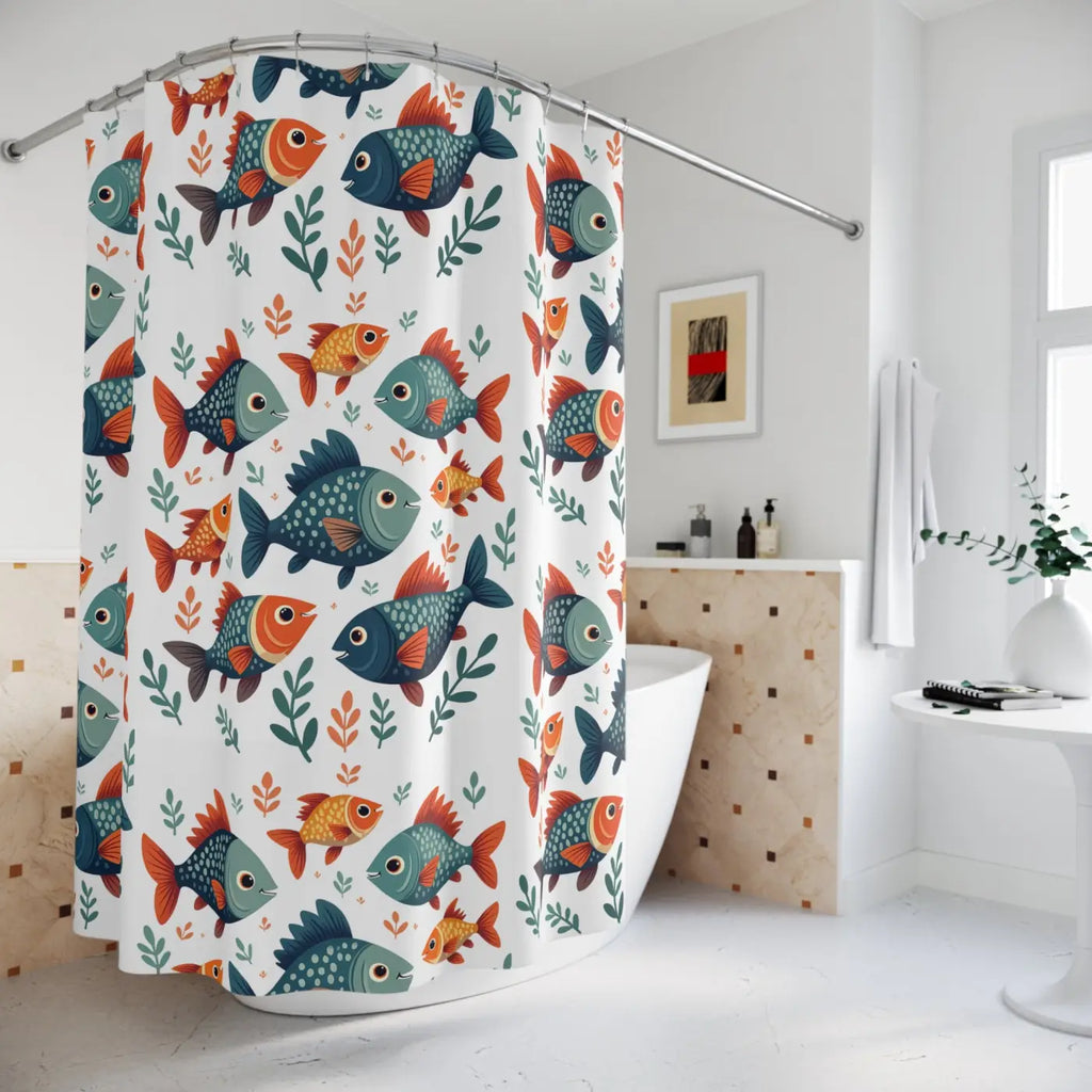 Underwater Oasis Colorful Fish Shower Curtain - Bathroom Decor - DipaliZ