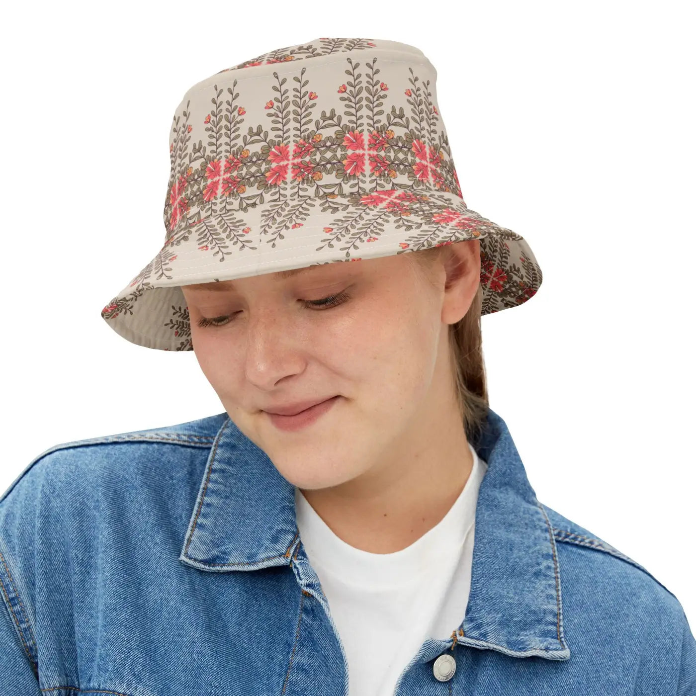 Flowers Bucket Hat - Vibrant Orange Flowers Style - DipaliZ
