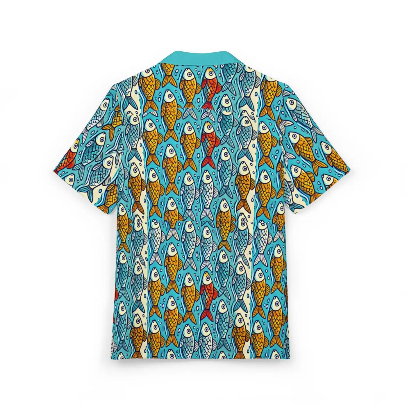 Hawaiian Button-Down Shirt - Colorful Fishes Pattern Design - DipaliZ