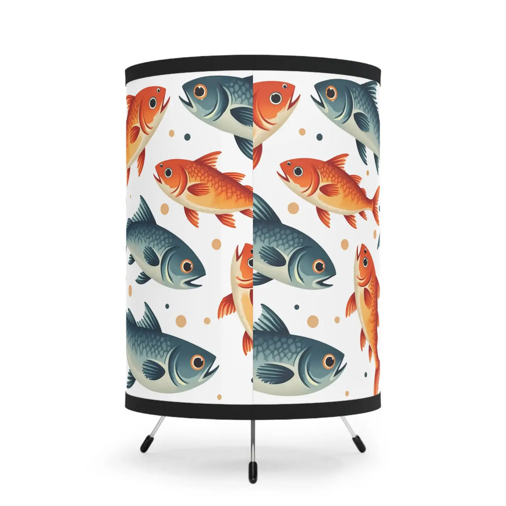Fishes Swimming Tripod Lamp - High-Res Printed Shade - DipaliZ