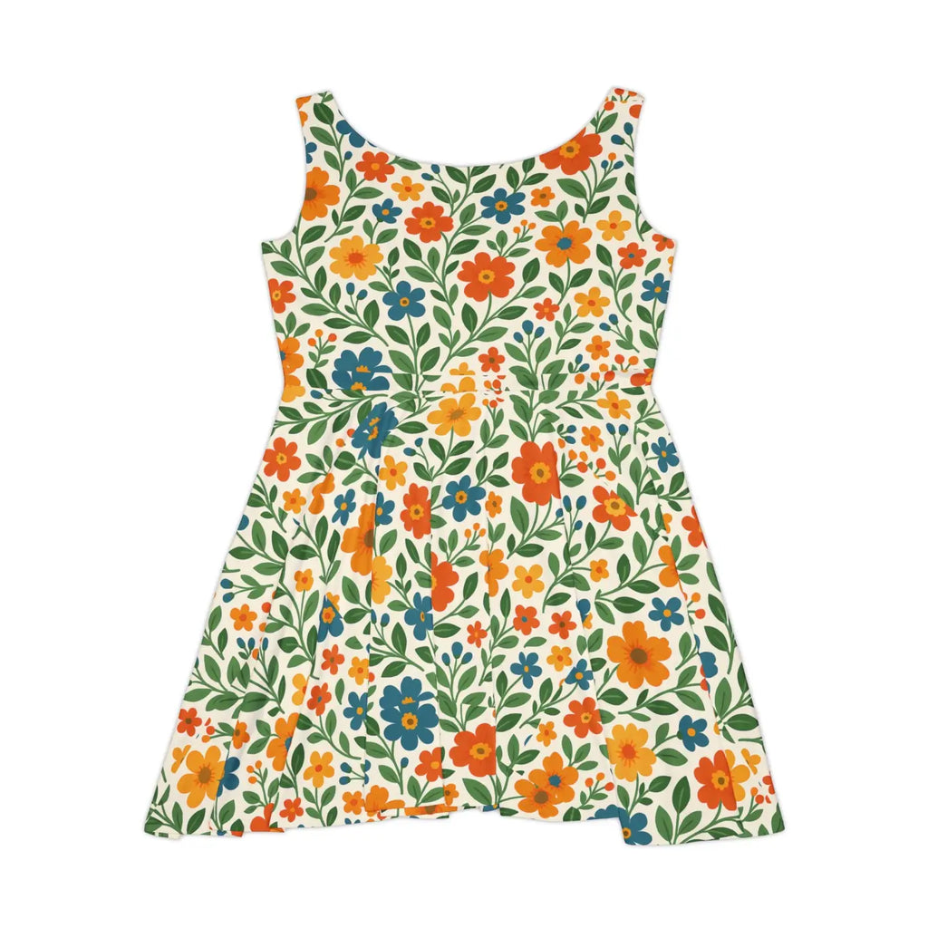 Women's Skater Dress - Colorful Floral Print for Beach Days - DipaliZ