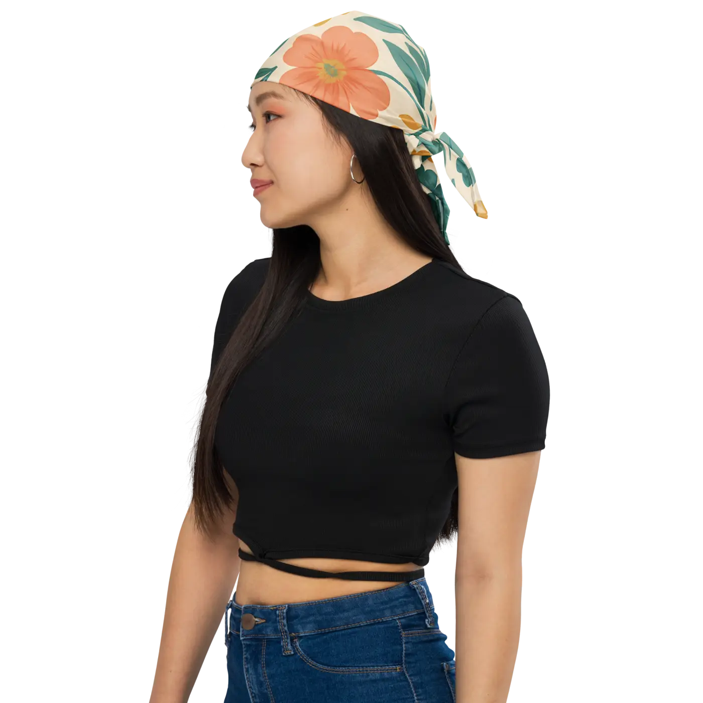 Floral Pop All-Over Print Bandana - Spring Accessory - DipaliZ