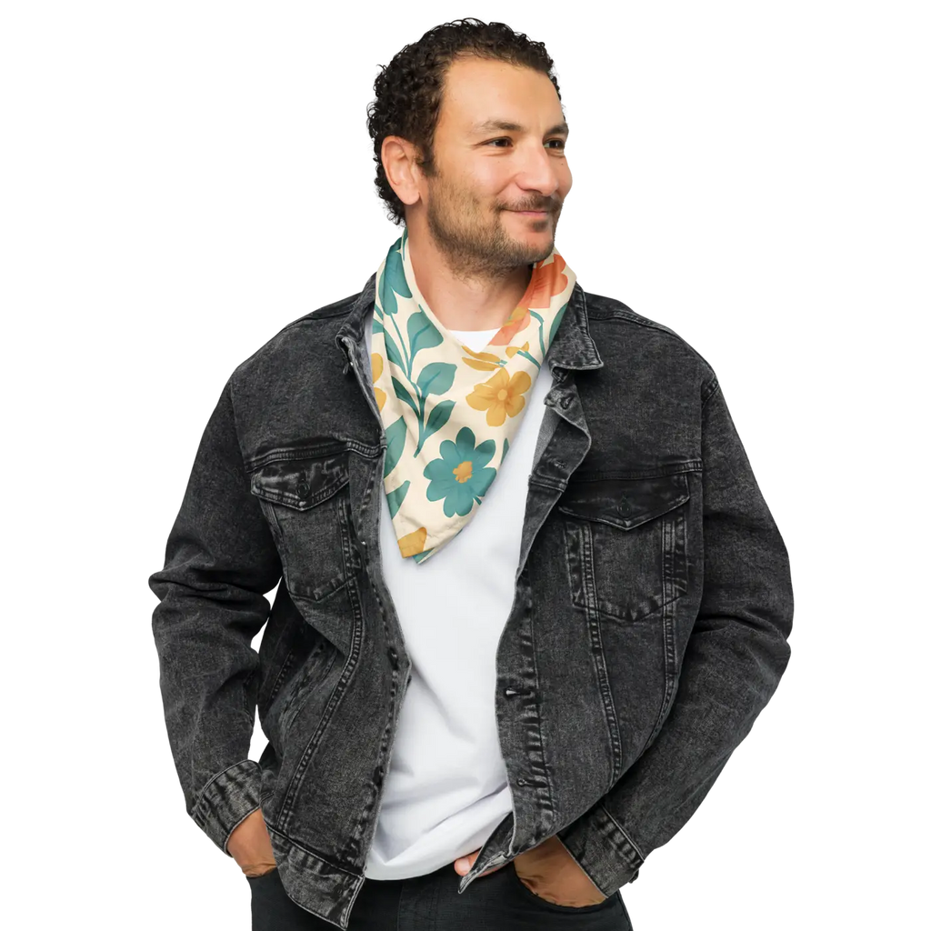 Floral Pop All-Over Print Bandana - Spring Accessory - DipaliZ