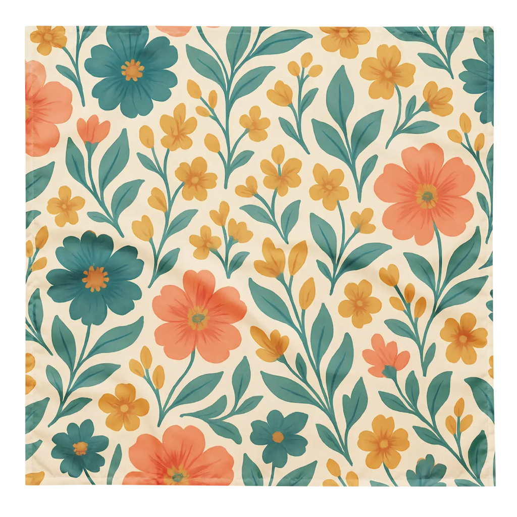Floral Pop All-Over Print Bandana - Spring Accessory - DipaliZ