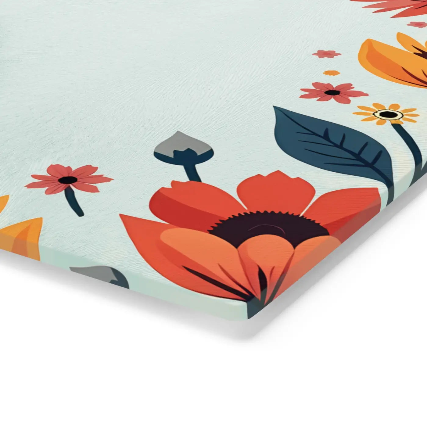 Colorful Flowers Cutting Board - Durable Tempered Glass - DipaliZ