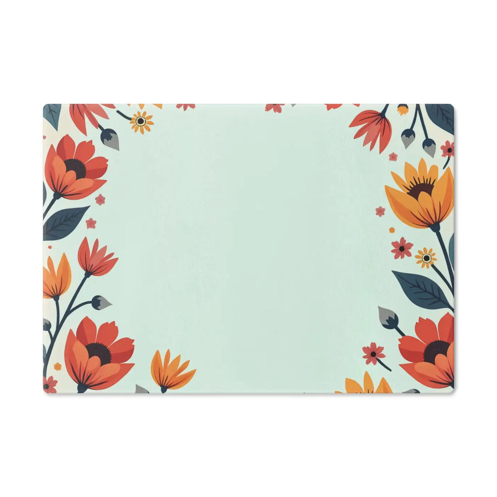 Colorful Flowers Cutting Board - Durable Tempered Glass - DipaliZ