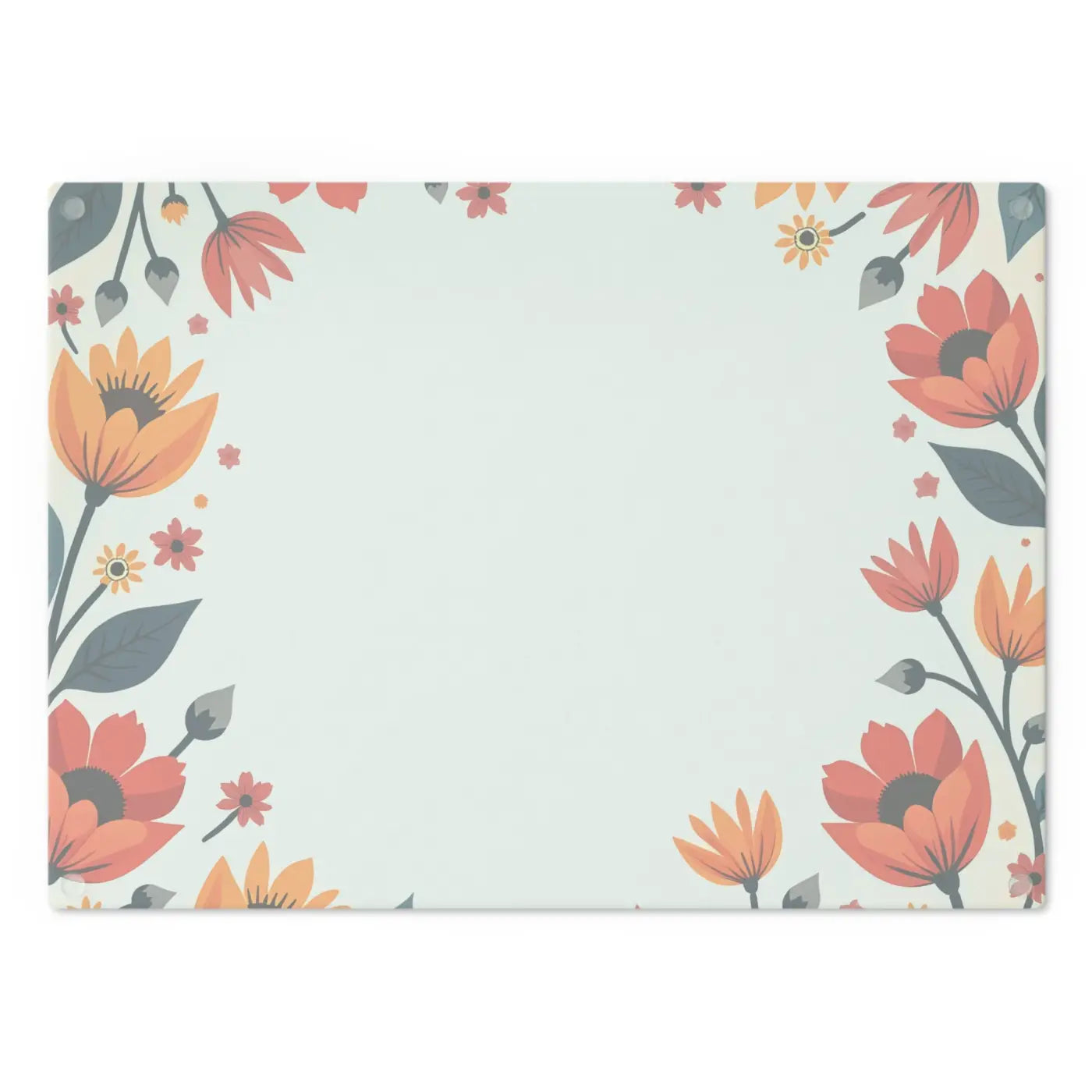 Colorful Flowers Cutting Board - Durable Tempered Glass - DipaliZ